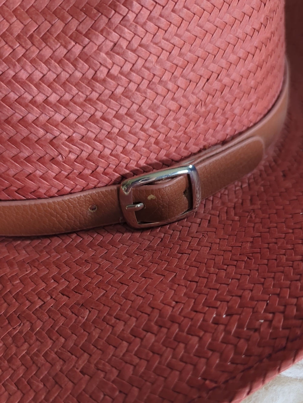 Free People - Straw Western Fedora Hat - Faded Red - Picture 4 of 6